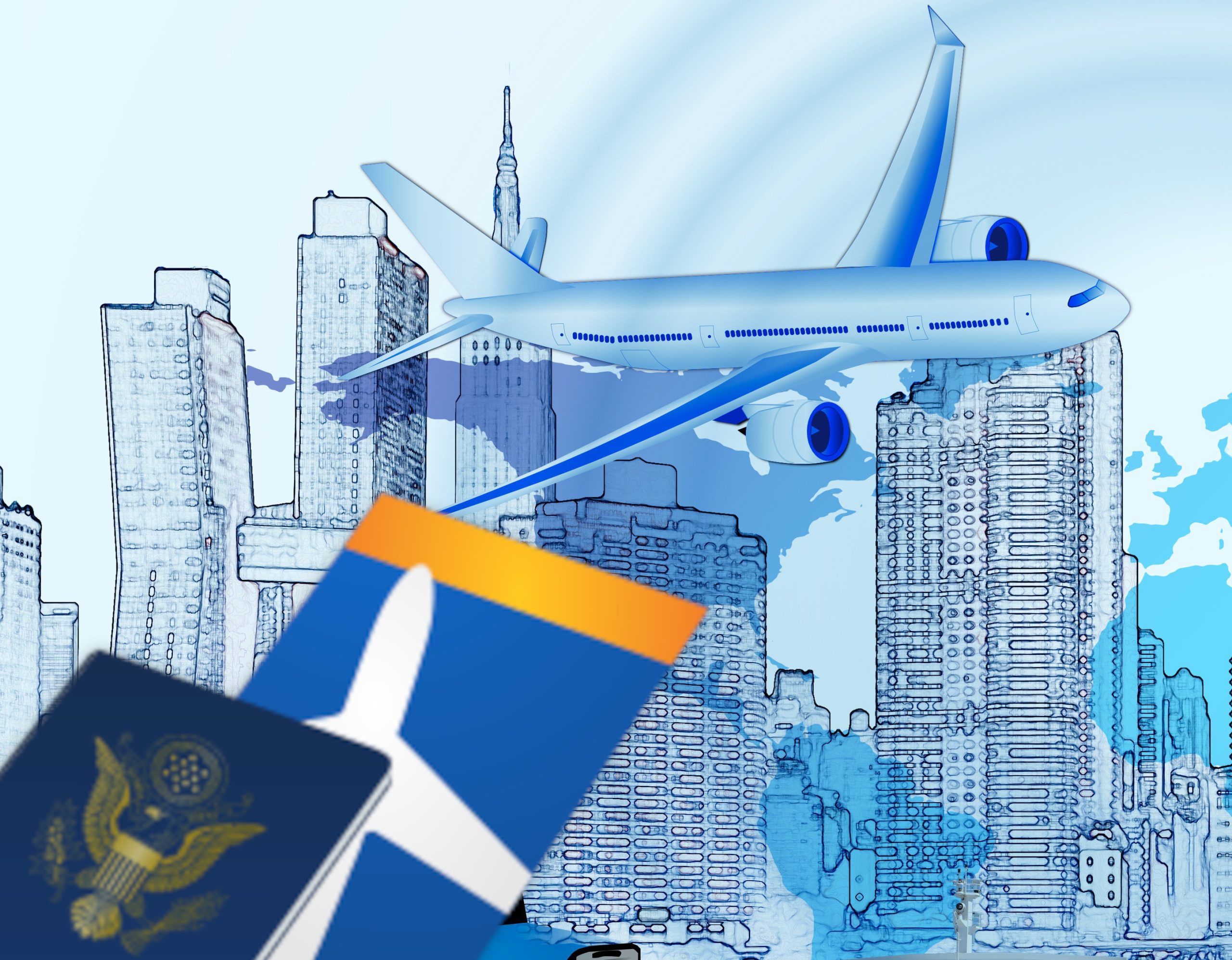 airplane with ticket